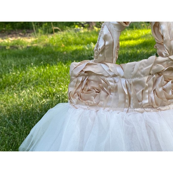 Ivory Bridesmaid Bag, Bridal Tote Bag, Flower Girl Bag, Ballet Tutu Tote - Picture 2 of 2